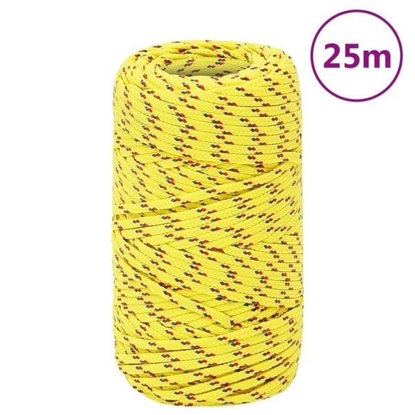 Berkfield Boat Rope Yellow 2 mm 25 m Polypropylene