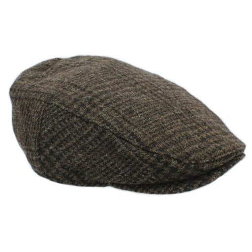 Heather Hats & Accessories British Tweed Wool Flat Cap, Satin Lining, Outdoor Wear, Bark Brown