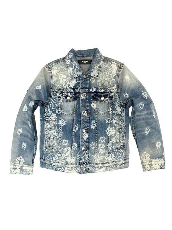 Amiri Kids Bleach Bandana Trucker Jacket – Clay Indigo