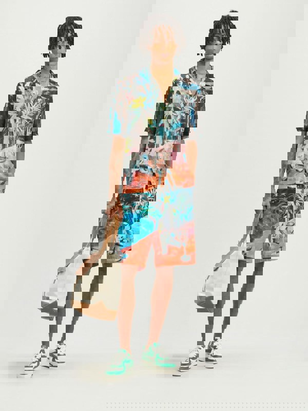 Palm Angels Oil On Canvas Long Swimshorts Multi - Supplied FashionPalm Angels