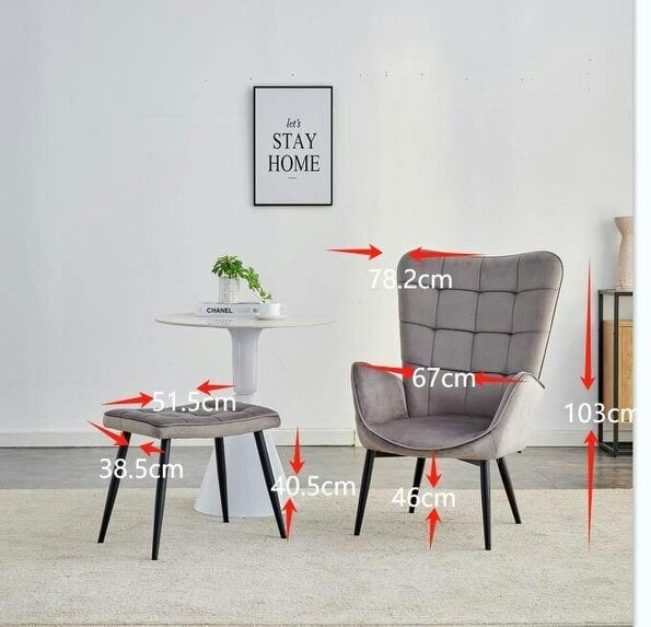 Kosy Koala Recliner sofa lounge chair with footstool grey velvet sofa living room furniture