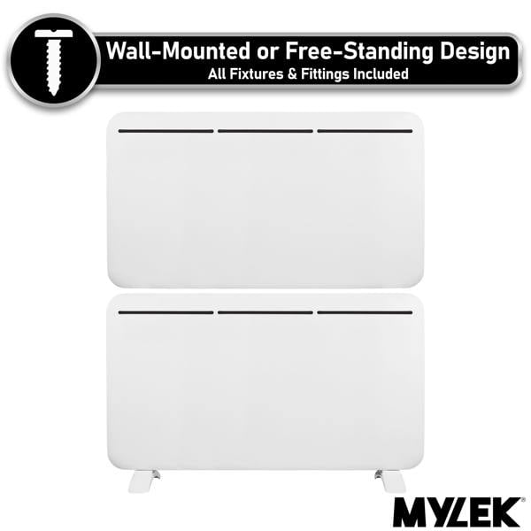 MYLEK Electric Panel Heater - Wall Mounted or Free Standing 2000w