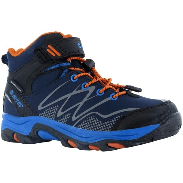 Hi-Tec Blackout Mid Polyester Soft Shell Boys's Navy/Orange/Lake Blue Hiking Boots