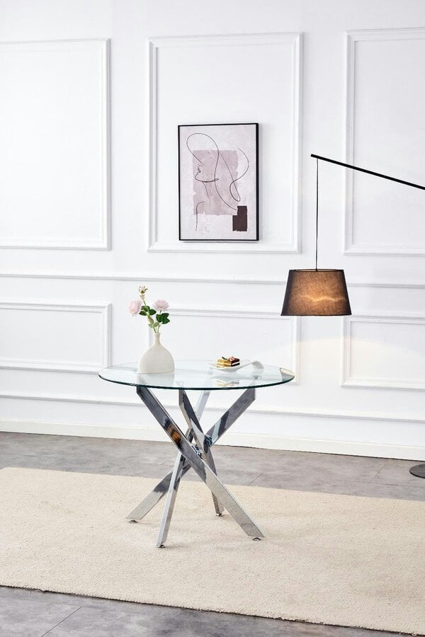 Kosy Koala Dining Table and 4 Chairs Round Glass Table 4 Green Velvet Chairs Dining Set