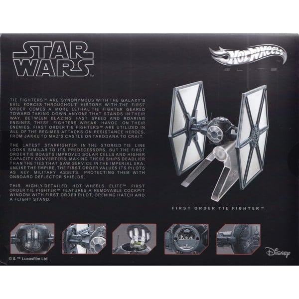 Hot Wheels Star Wars First Order TIE Fighter Starship Hot Wheels Elite DMT90 Boxed