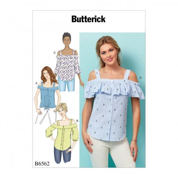 Butterick Sewing Pattern 6562, Tops for Women, A5 (6-8-10-12-14) - Easy