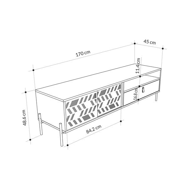 Decortie Dionysos Modern TV Unit Multimedia Centre with Storage TV Cabinet 170cm