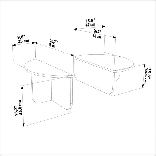 Decorotika Alves 2 Pieces Of Coffee Table Set &nbsp;