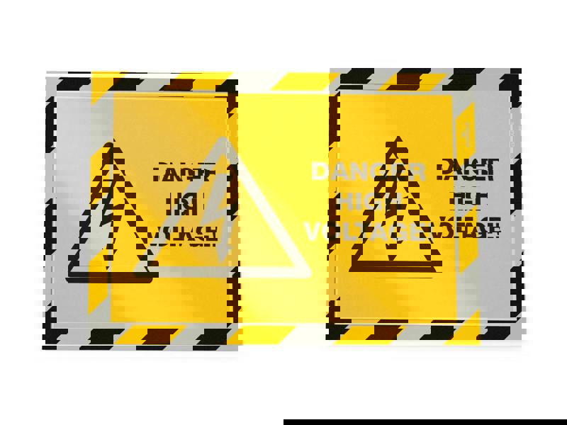 Durable DURAFRAME Adhesive Magnetic Hazard Frame | 2 Pack | A4 Black & Yellow