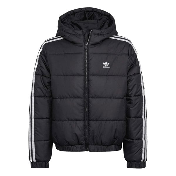 Adidas Childrens/Kids 3 Stripes Padded Jacket - Black