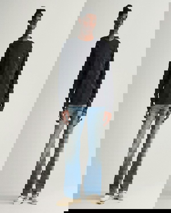 GANT Mens Regular Fit Long Sleeve Shield Logo T-Shirt - 5 Black