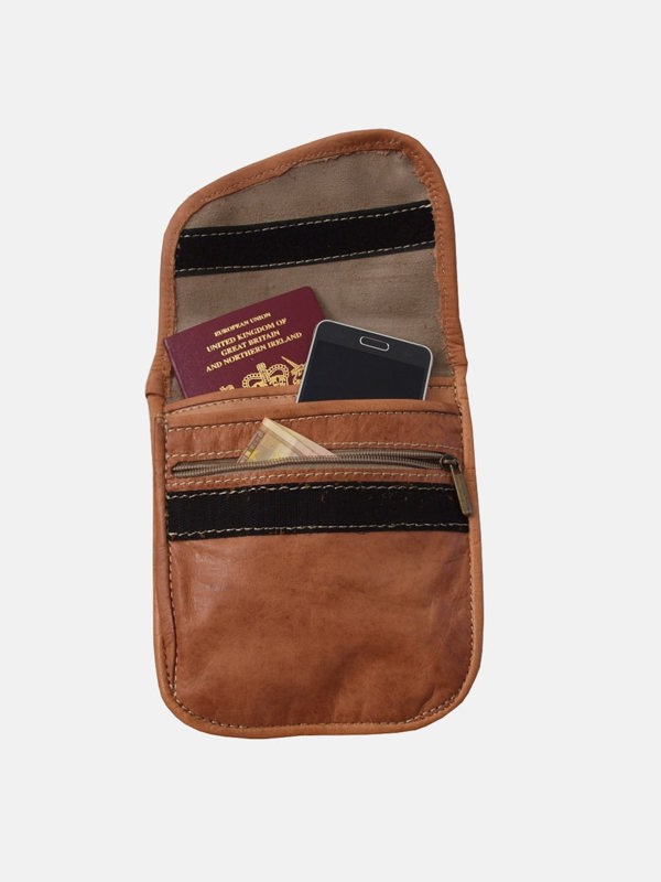 Berber Leather The Kenitra Travel Pouch in Tan