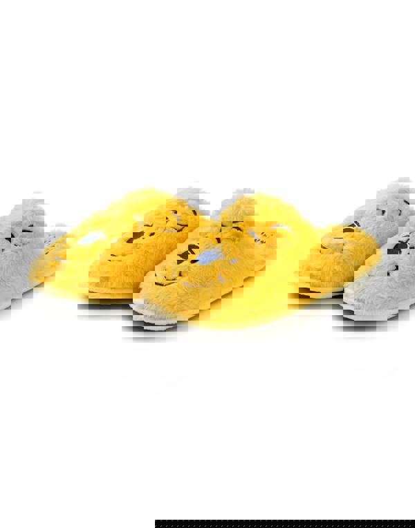 Winnie the Pooh Womens Yellow Embroidered Face Mule Slippers