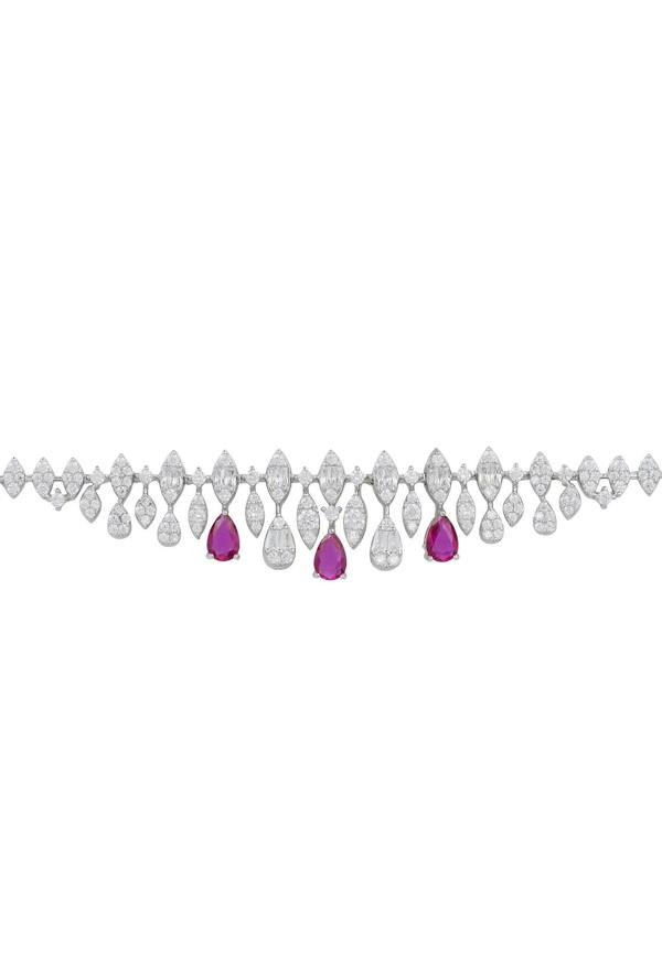 Ruby teardrops diamond bracelet.