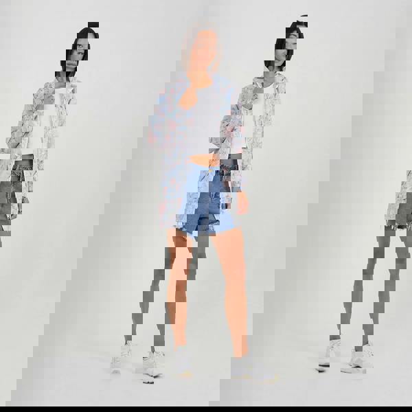 Brave Soul Blue Lightweight Showerproof Hooded Mac - Blue Image 3