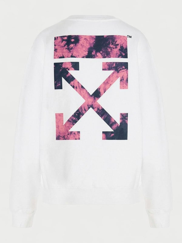 Off-White Tie Dye Arrow Crewneck White