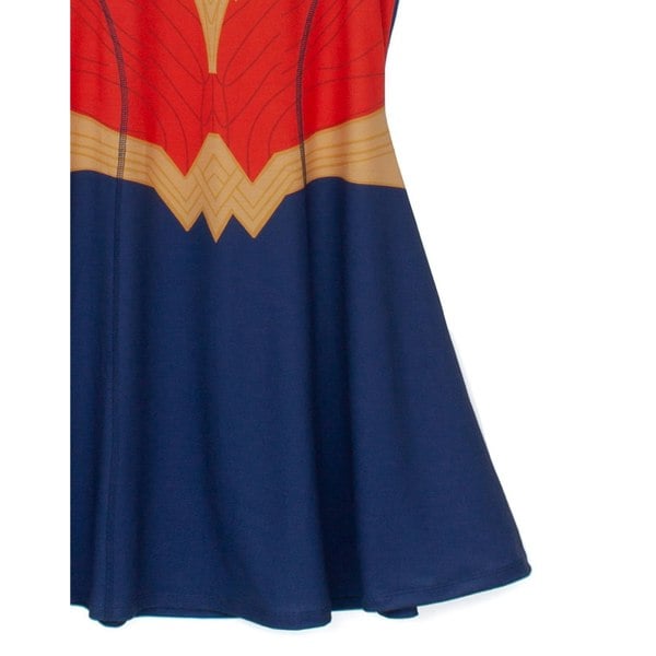 Wonder Woman Girls Skater Costume Dress - Blue/Red