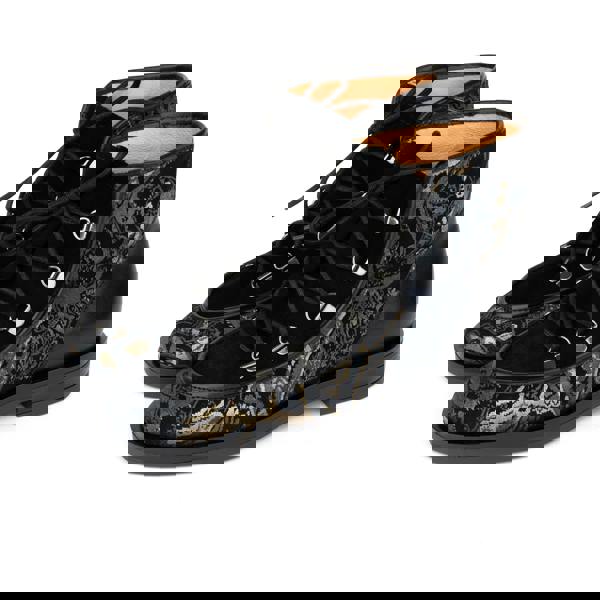 Embassy London Hedera - Black & Grey & Gold - Women's Suede Alpine Boot