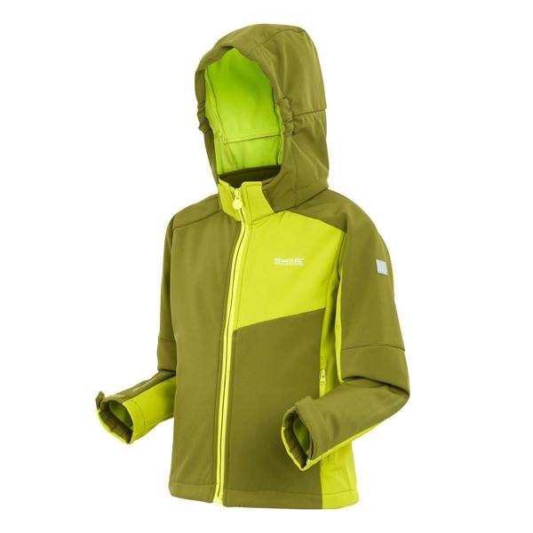 Regatta Childrens/Kids Acidity VIII Soft Shell Jacket - Nephrite Green/Grenoble Green - 