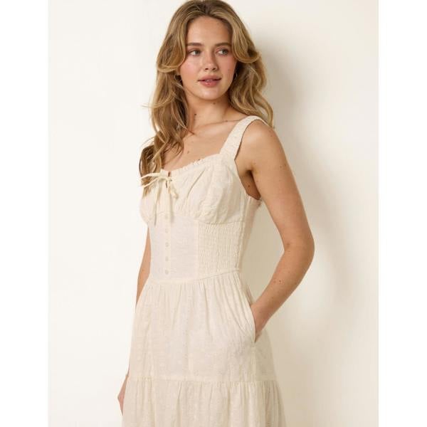 Blue Vanilla Broderie Button Down Maxi Dress