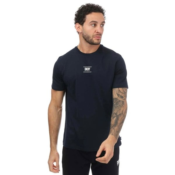 DKNY Mens Logo Polycotton T-Shirt - Navy