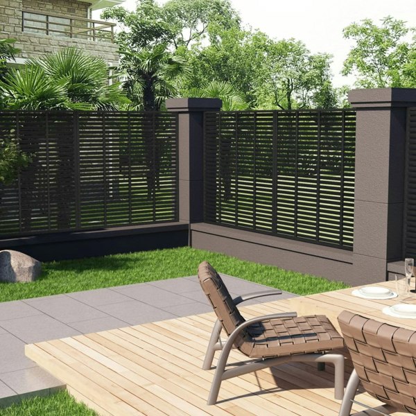 Berkfield Louver Fence WPC 180x180 cm Black
