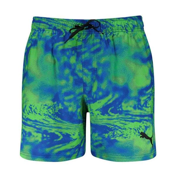 Puma Boys Printed Quick Dry Swim Shorts - Blue/Green - 