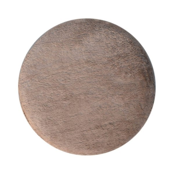 Artisan Furniture Mocha Faux Fur Round Footstool