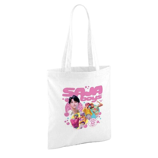 K-Pop Demon Hunters Bubbles Saja Boys Reusable Tote Bag - White