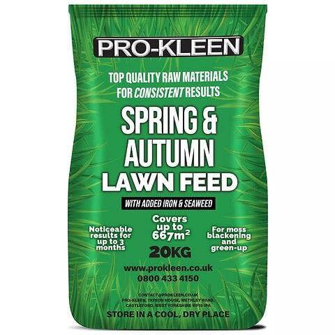 ProKleen Pro-Kleen Spring and Autumn Lawn Feed Lawn Fertiliser for Green Up & Plant Strength Covers up to 667m2