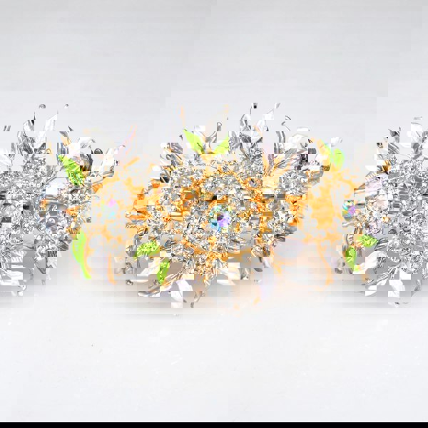 crystal hair clip silver large