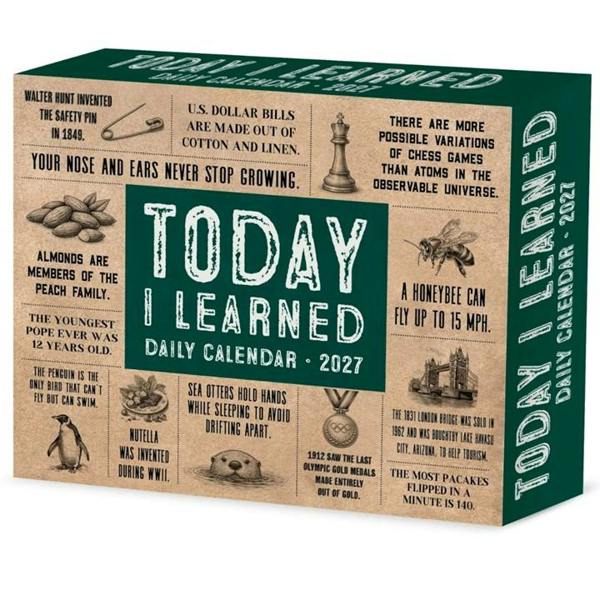 Today I Learned Desk Calendar 2027, Desk Calendars, Day To View, Humour, Gift