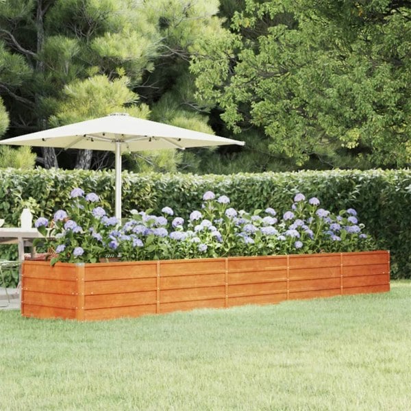 Berkfield Garden Raised Bed Rusty 400x80x45 cm Corten Steel