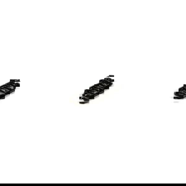 Black Speedo silicone strap with leather buckle and silver accents