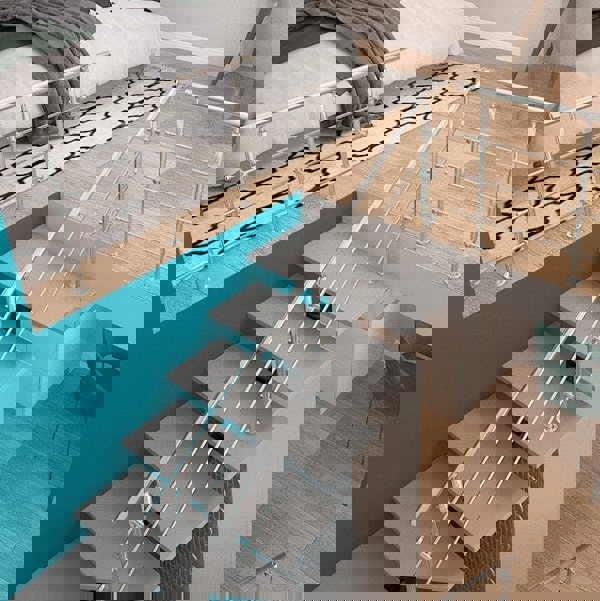 180cm Floor Mount Stainless Steel Handrail for Slopes and Stairs Handrails Living and Home