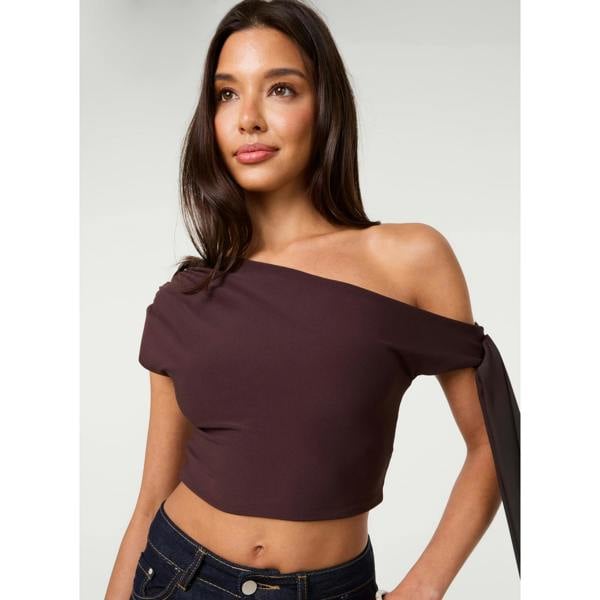 Pink Vanilla Soft Cotton Asymmetric Tie Sleeve Top