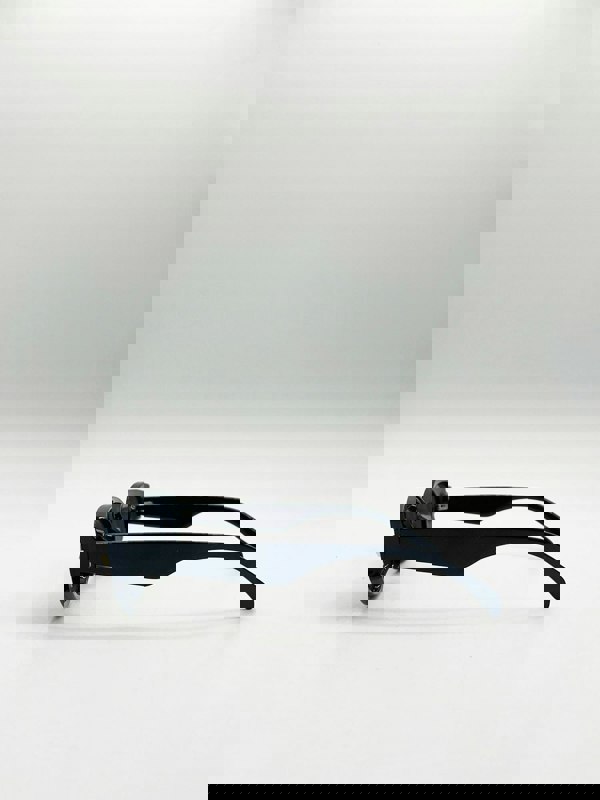 SVNX Oval Rectangular Vintage Sunglasses in Black