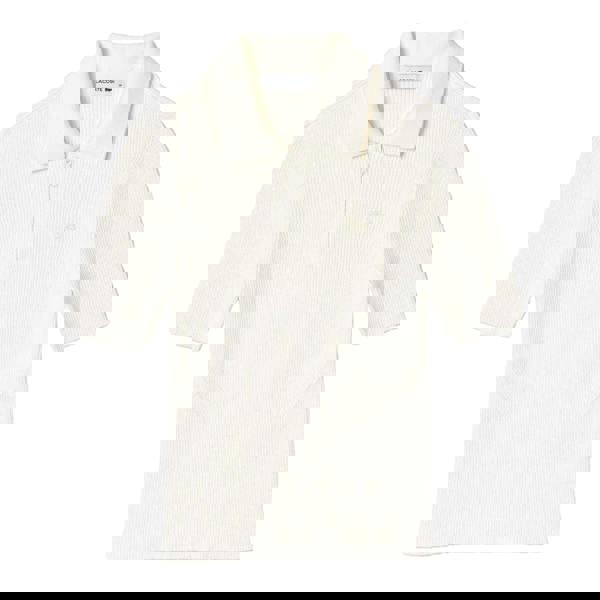 Lacoste Womens/Ladies Rib Knit Quarter Zip Polo Shirt - White - 