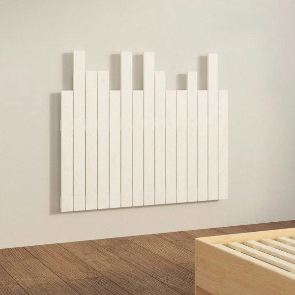 Berkfield Wall Headboard White 95.5x3x80 cm Solid Wood Pine