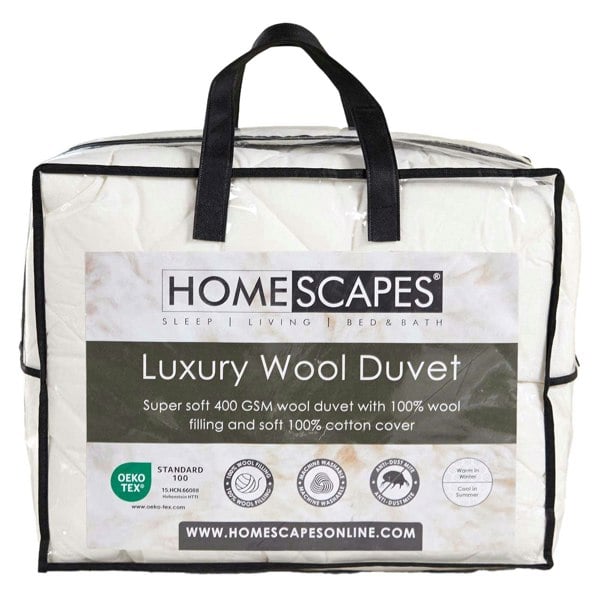 HOMESCAPES Australian Wool 400 GSM Heavy Duvet