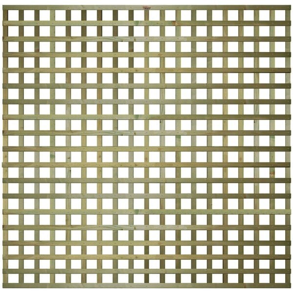 Premier Garden Supplies Privacy Square Top Fence Panel Topper 6ft x 1-6ft Garden Trellis Flat Top Lattice Panels for Fencing, Pergola & Patio - Wood - 3, 4 or 5 - 4 Pack Height: 6ft x Width: 6ft (182.8cm) x 4 Pack