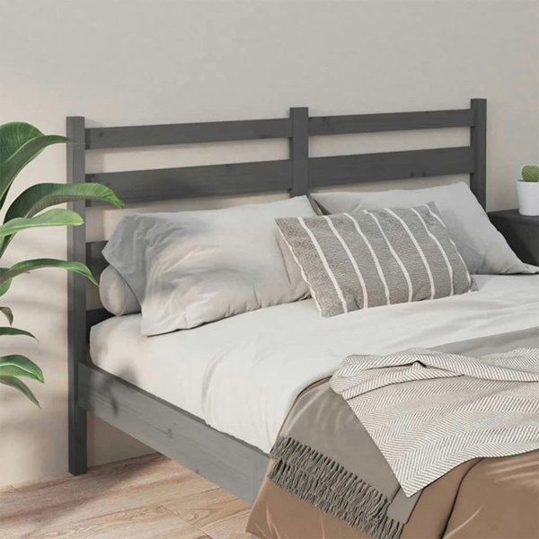 Berkfield Bed Headboard Grey 206x4x100 cm Solid Wood Pine