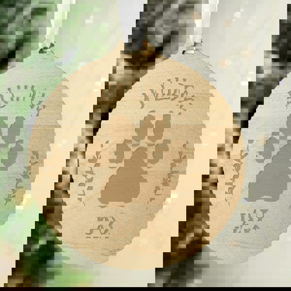 Personalised Memento Company Personalised Dog Breed Round Wooden Bauble