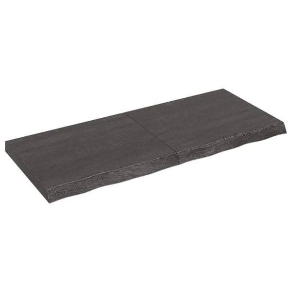 Berkfield Wall Shelf Dark Grey 120x50x6 cm Treated Solid Wood Oak