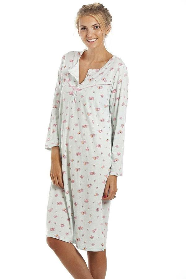 Womens Long Sleeve Floral Nightdress