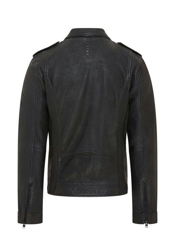 Infinity Leather Mens Classic Black Leather Shirt Jacket - Harstad