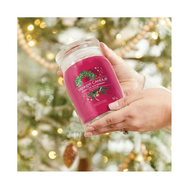 Yankee Candle Signature Sparkling Winterberry Large Jar Pink 567g