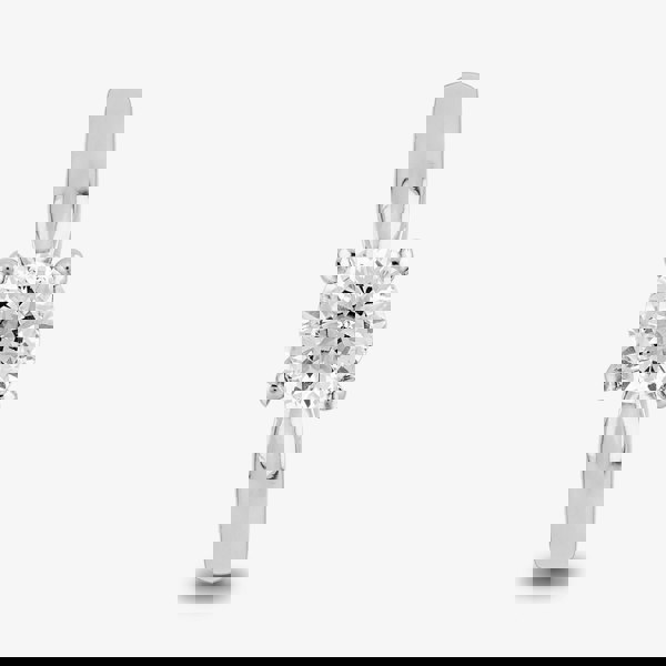 Starbright Silver 5mm Four Claw Round Cubic Zirconia Ring R6025(5M) 3A