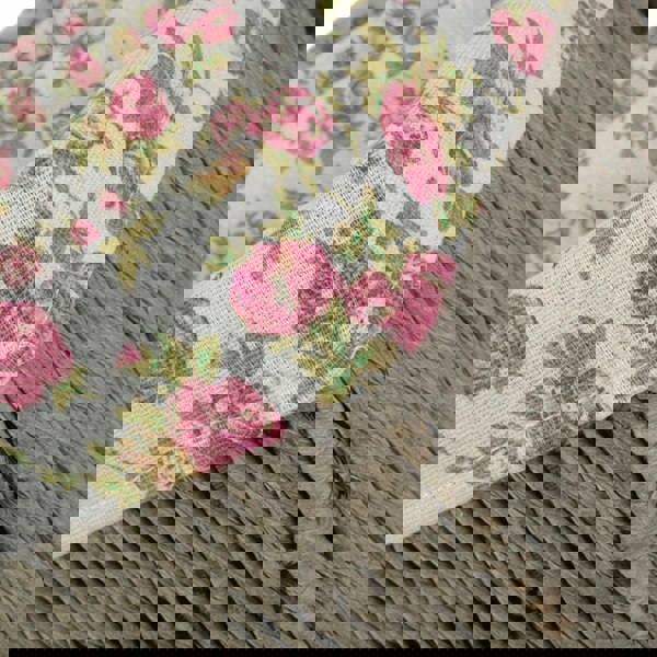 Garden Rose Paper Rope Storage Basket with Garden Rose Cotton Lining