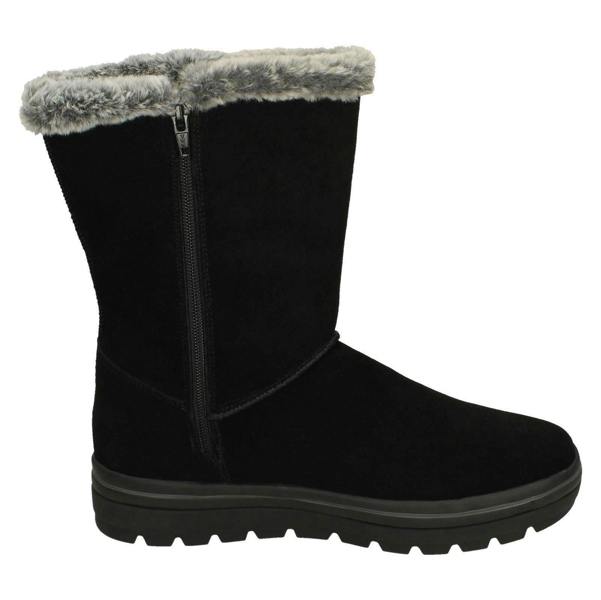 Skechers Ladies Skechers Memory Foam Faux Fur Lined Mid Calf Boots Cool Gal 49864